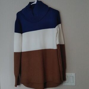 Tri Color Sweater (Blue, White, Brown)